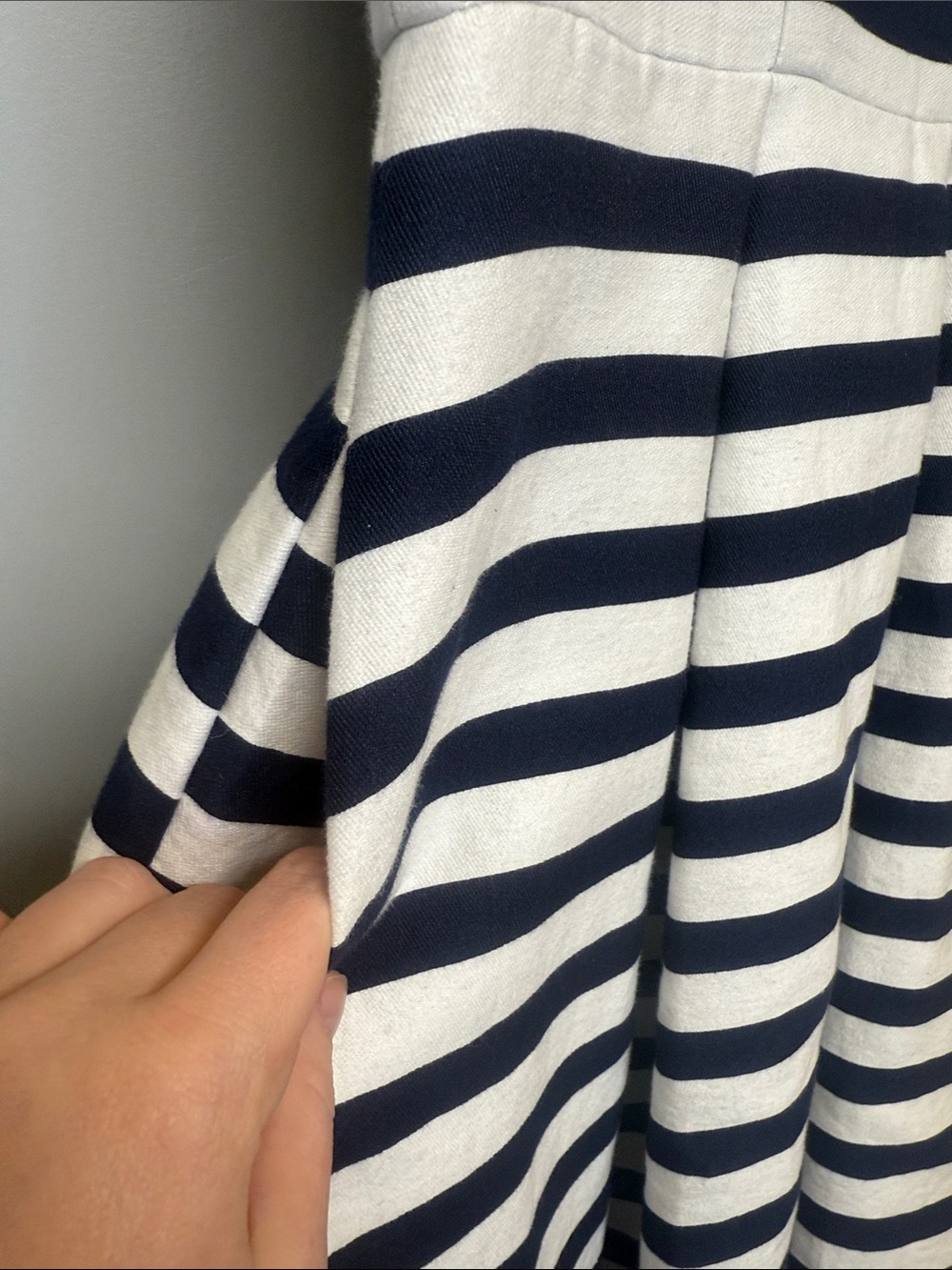 Kate Spade Silk Navy White Striped Fit & Flare Aline Prep Midi Dress w/Pockets - Picture 6 of 8